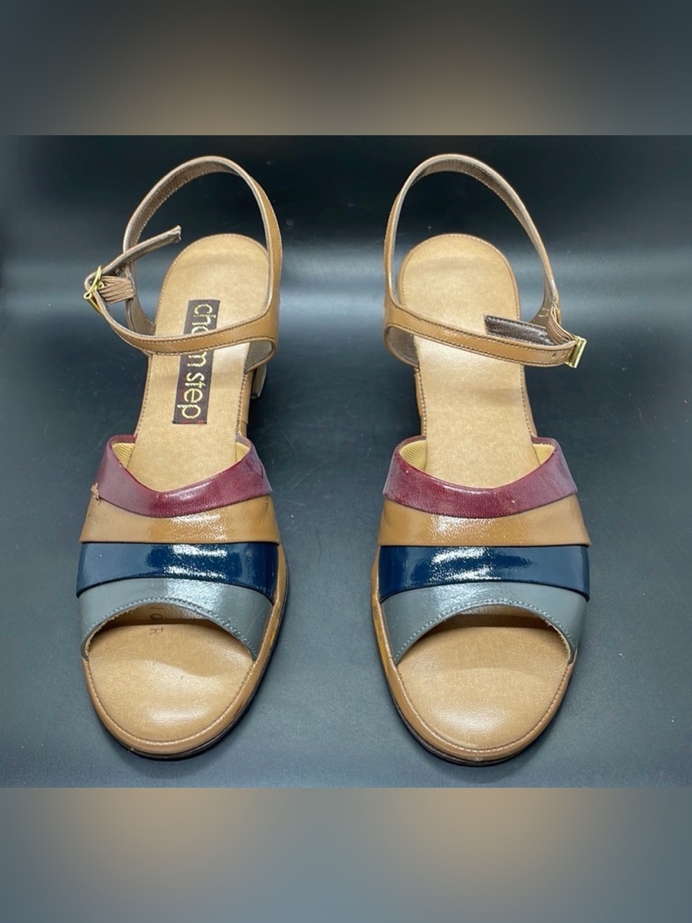 Vintage Charm Step block heel sandals in New Dusty with box